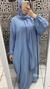 robe de prière ramadan abaya fluide légère agréable pratique une pièce à enfiler robe de prière hijab intégrée