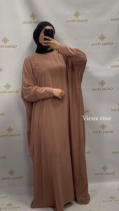 Abaya manches lycra large longue longue mastour mastoura modest fashion abaya hijeb hijab tunique jilbeb mode modeste fashion qalam dress boutique musulmane femme voilées hijab france robe abaya blanche