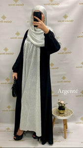 Fond de robe pailleté sans manches abaya hijeb hijab tunique jilbeb mode modeste fashion qalam dress boutique musulmane femme voilées hijab france robe abaya blanche