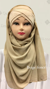 Hijab à enfiler bonnet integrer long tendance jilbeb mode modeste fashion qalam dress boutique musulmane femme voilées hijab france robe abaya blanche