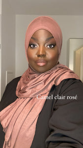 Hijab à enfiler Jersey bonnet rond voile tendance  brillant mastour mastoura modest fashion abaya hijeb hijab tunique jilbeb mode modeste fashion qalam dress boutique musulmane femme voilées hijab france robe abaya blanche