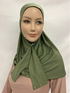 Cagoule sous-hijab longue avec bouton à pression