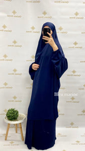 Jilbeb 2 pieces soie de medine fluide tendance ramadan mode large mastour mastoura modest fashion abaya hijeb hijab tunique jilbeb mode modeste fashion qalam dress boutique musulmane femme voilées hijab france robe abaya blanche