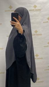 Khimar long soie de medine jilbeb ramadan Hijab abaya hijeb hijab tunique jilbeb mode modeste fashion qalam dress boutique musulmane femme voilées hijab france robe abaya blanche