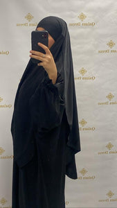 Khimar long soie de medine jilbeb ramadan Hijab abaya hijeb hijab tunique jilbeb mode modeste fashion qalam dress boutique musulmane femme voilées hijab france robe abaya blanche