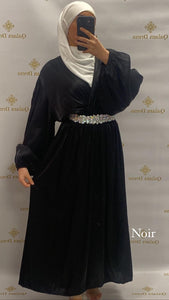 Robe leyna shiny satiné abaya hijeb hijab tunique jilbeb mode modeste fashion qalam dress boutique musulmane femme voilées hijab france robe abaya blanche
