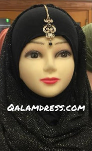 Bijou de front alia noir argente strass tendance occassion evenement bijou accessoires mode hijab voile boutique de femmes musulmanes  