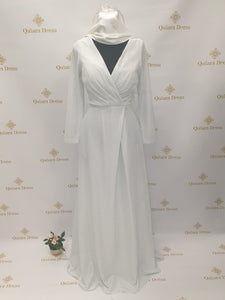 Robe sahra pailletée blanche abaya hijeb hijab tunique jilbeb mode modeste fashion qalam dress boutique musulmane femme voilées hijab france robe abaya blanche