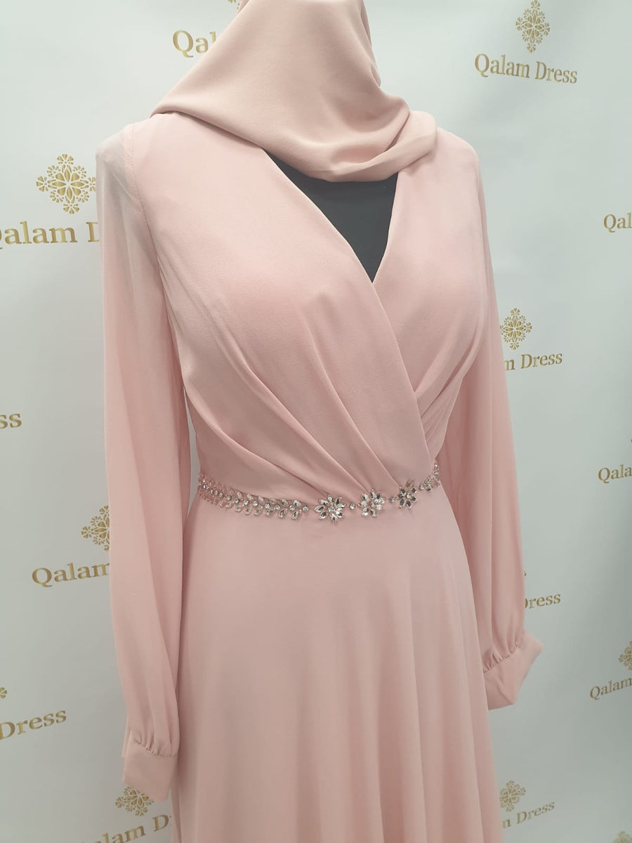 Robe du Soir NAJAH Vieux Rose - Qalam Dress – Qalam Dress - Tendance Hijab