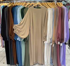 Abaya jazz large longue manches abaya hijeb hijab tunique jilbeb mode modeste fashion qalam dress boutique musulmane femme voilées hijab france robe abaya blanche