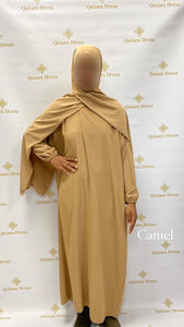 robe de prière abaya fluide légère agréable pratique une pièce à enfiler robe de prière hijab intégrée
