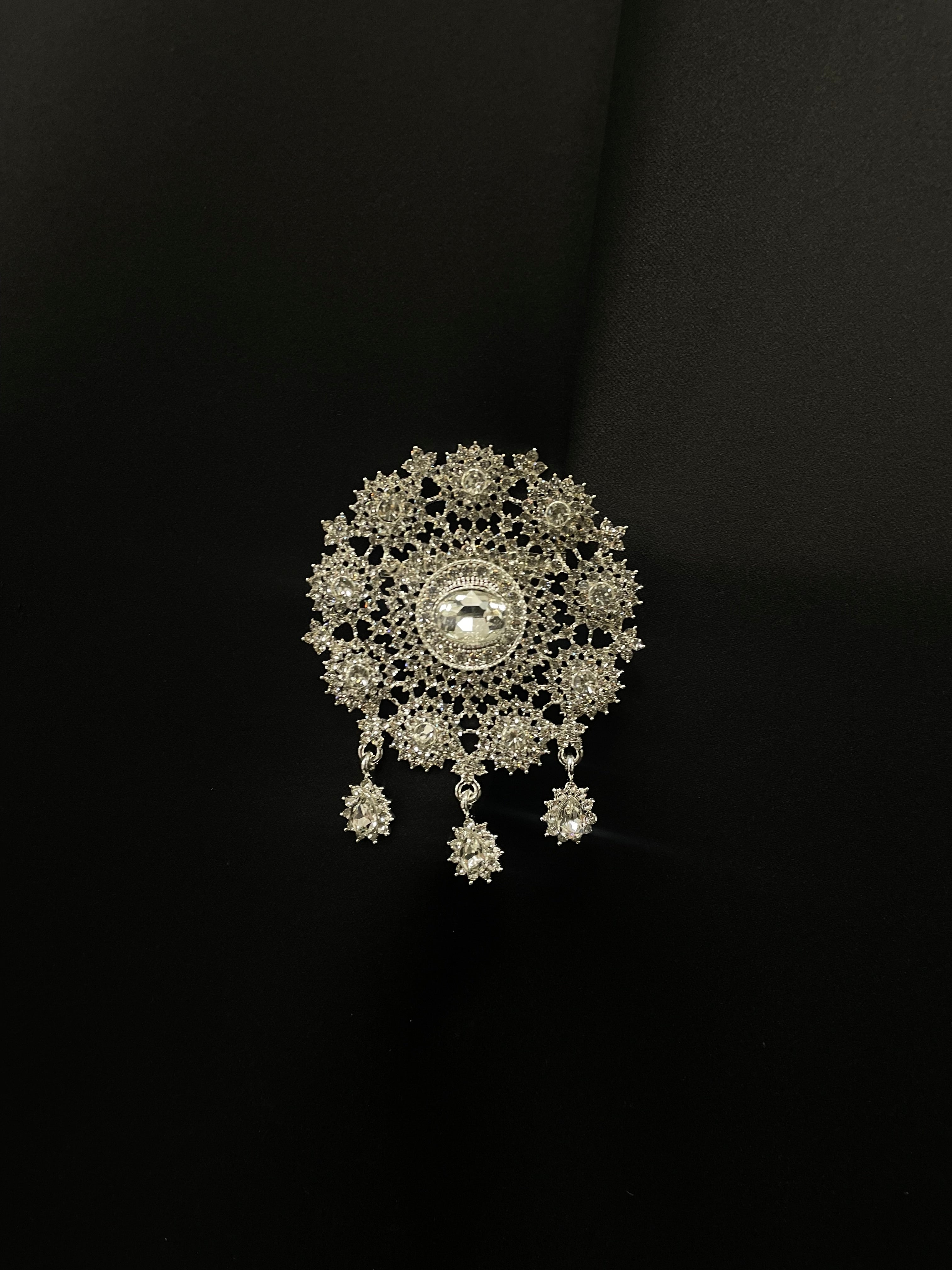 Broche al munira rose gold argentee attache avec strass accessoires bijou 