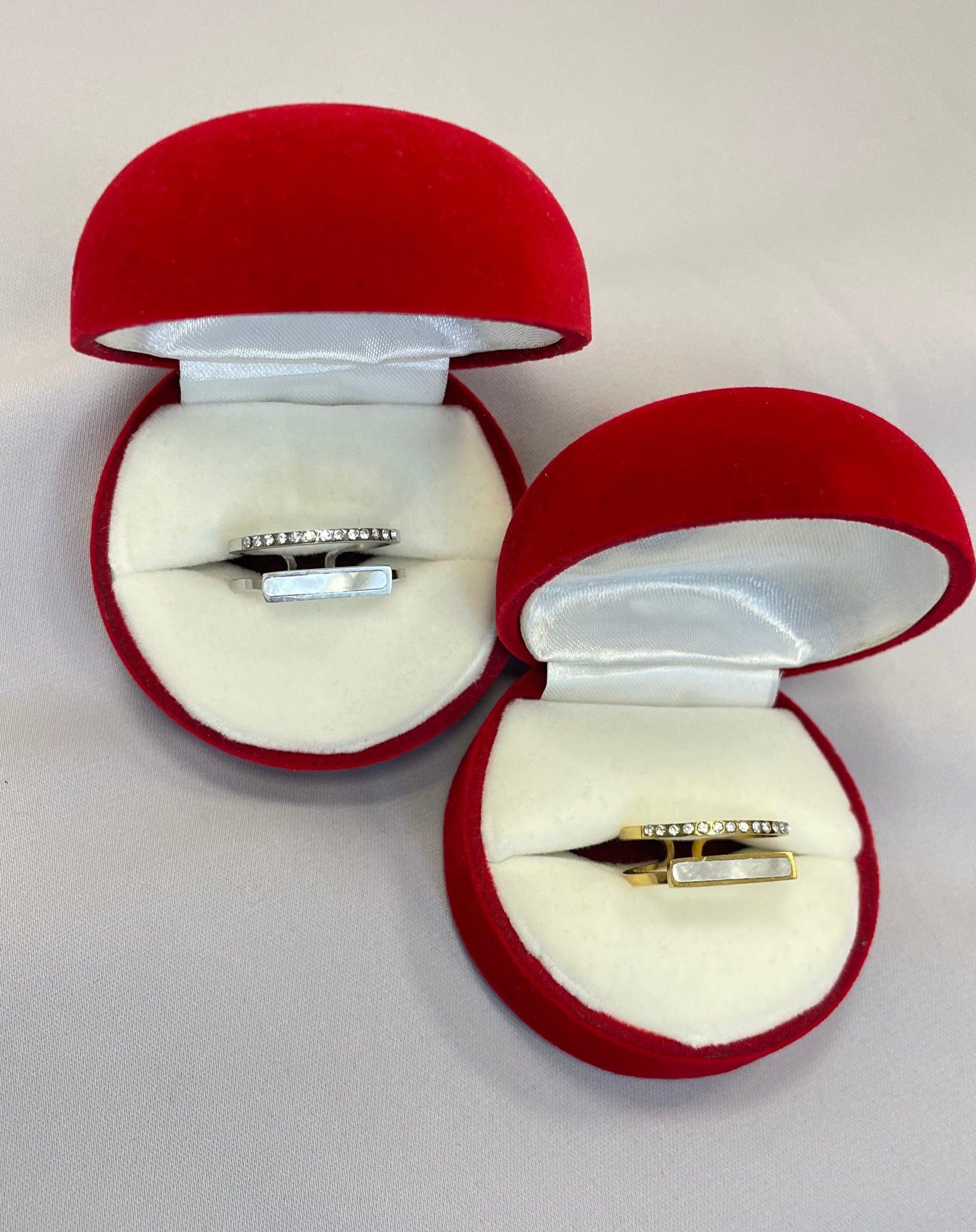 Bague Hanae evenement bijoux accessoires ajustable 2rangs argentee doree boutique qalam dress 