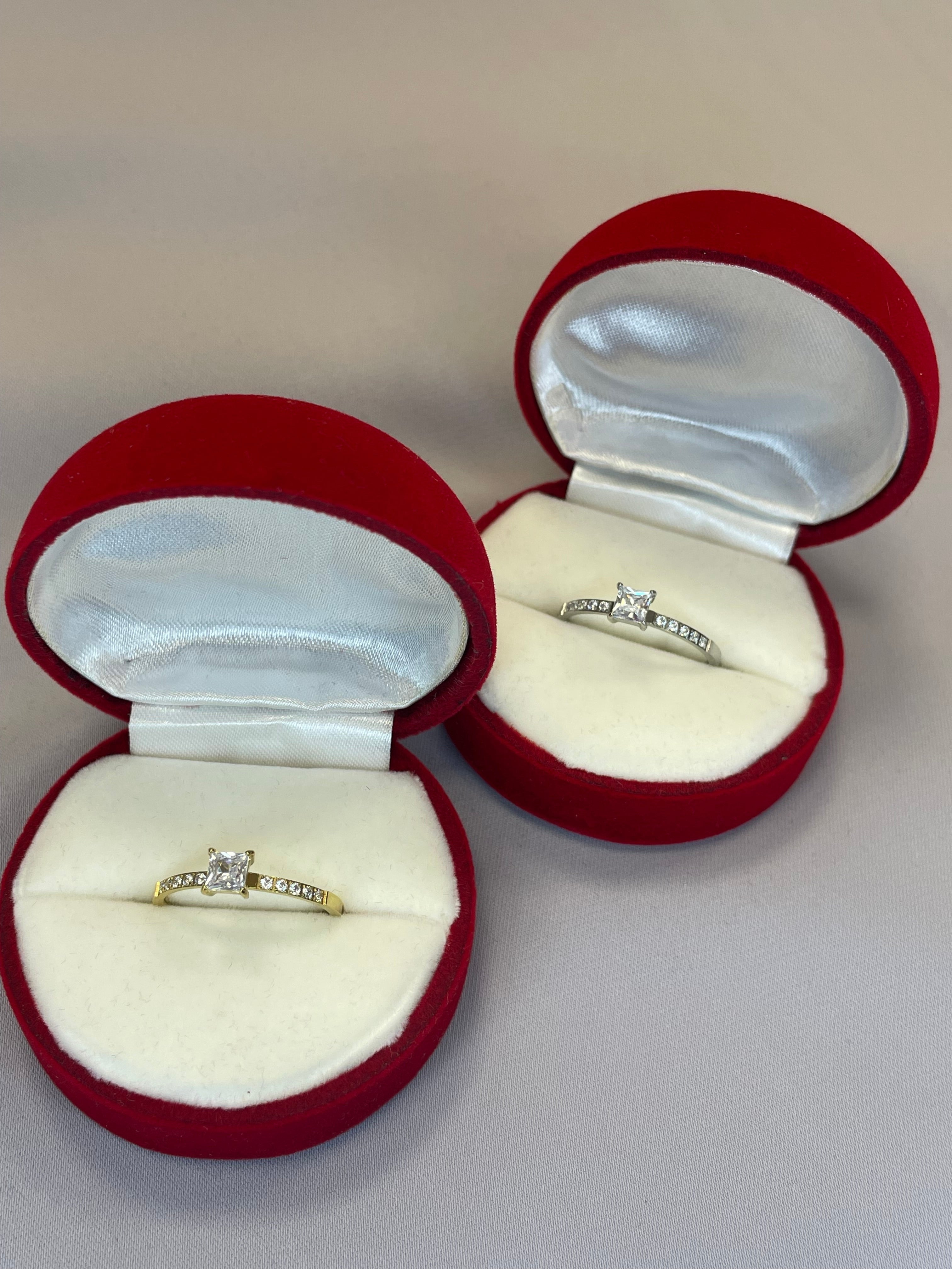 Bague alliance nolah argentee doree evenement diament or boite rouge anniversaire cadeau mariage argent boutique qalam dress 