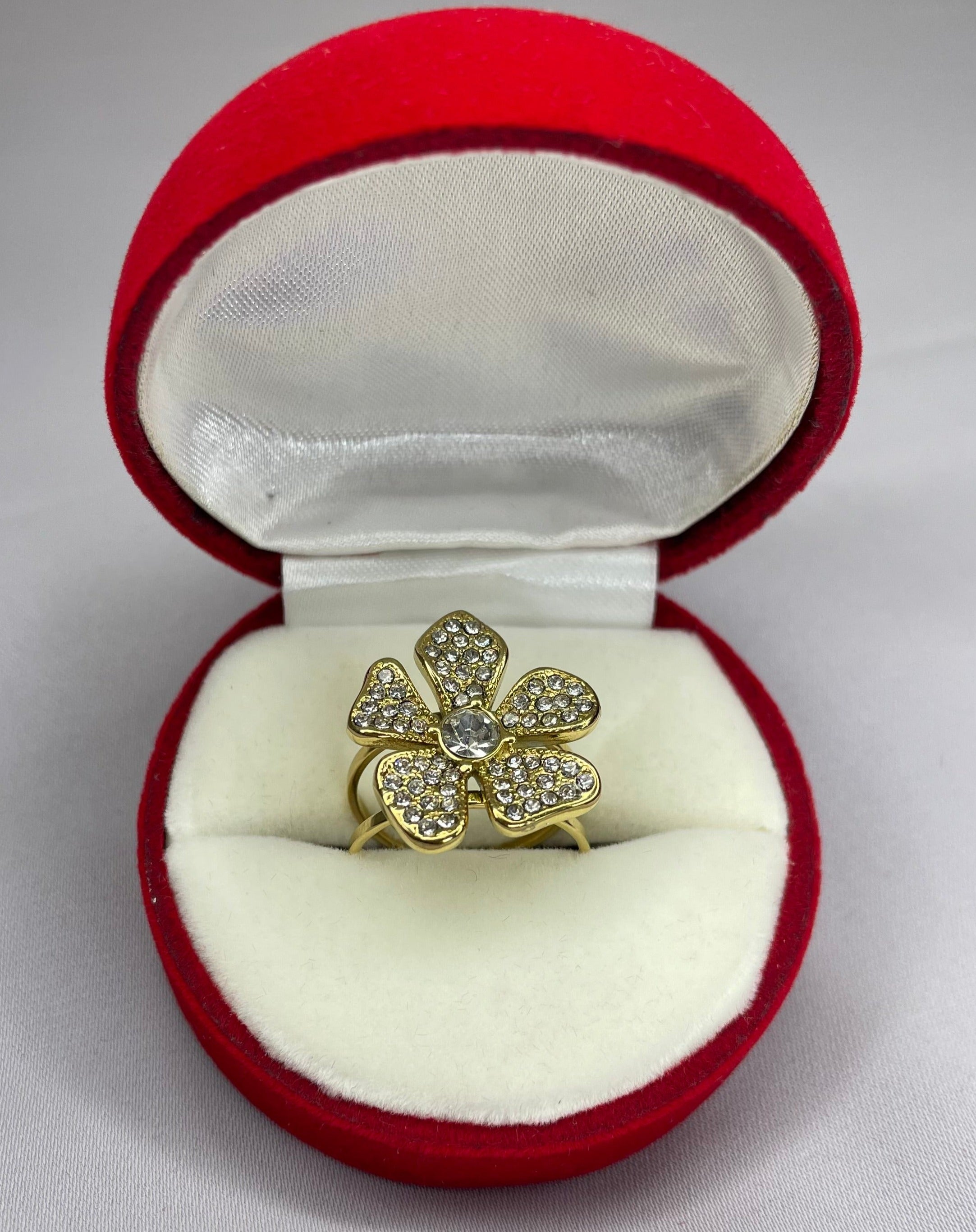 Bague morgan bijou ajustable finition doree strass boutique qalam dress 