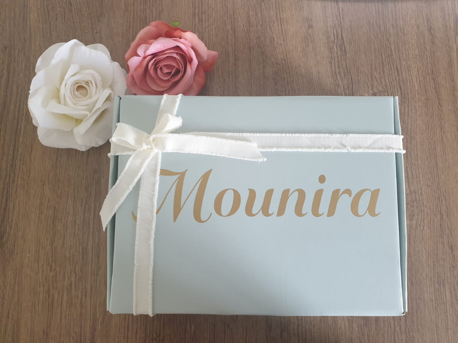 boite personnalisé prenom cadeaux vert eau  naissance tapis coran gift