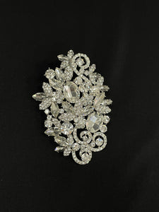 Broche strass or doree mariee mariage composition 