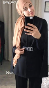 Cape élégance sans manches courte abaya hijeb hijab tunique jilbeb mode modeste fashion qalam dress boutique musulmane femme voilées hijab france robe abaya blanche