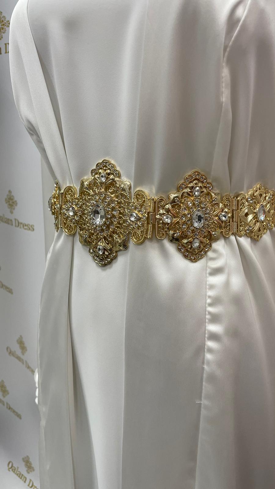 Ceinture caftan mariage oriental  mode modste hijab mariage abaya hijeb hijab tunique jilbeb mode modeste fashion qalam dress boutique musulmane femme voilées hijab france robe abaya blanche