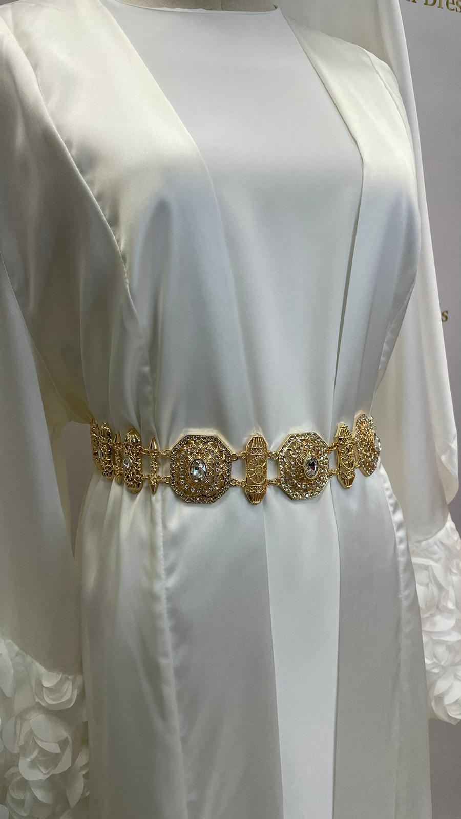 Ceinture caftan mariage oriental  mode modste hijab mariage abaya hijeb hijab tunique jilbeb mode modeste fashion qalam dress boutique musulmane femme voilées hijab france robe abaya blanche