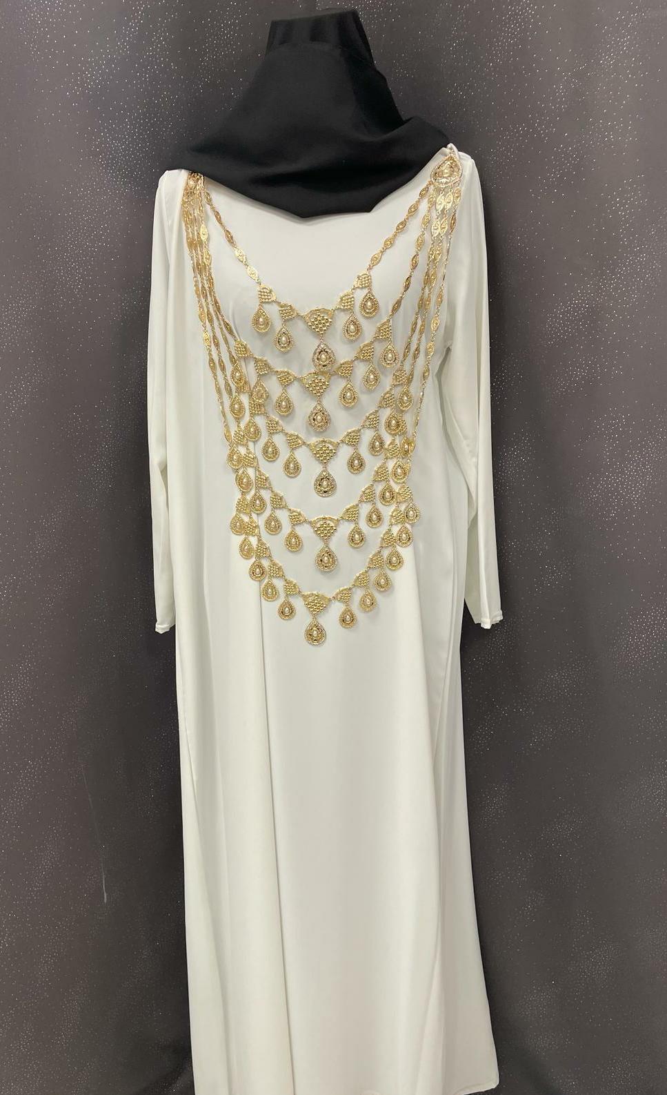 Collier Chaoui Luxury Mariage Negafa Bijoux Perles abaya hijeb hijab tunique jilbeb mode modeste fashion qalam dress boutique musulmane femme voilées hijab france robe abaya blanche
