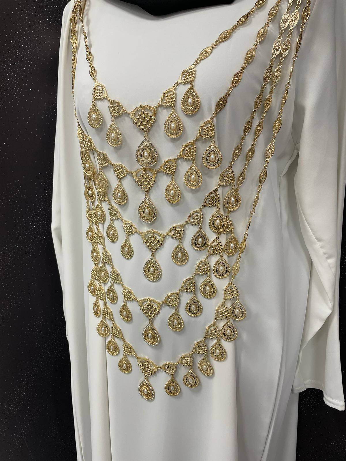 Collier Chaoui Luxury Mariage Negafa Bijoux Perles abaya hijeb hijab tunique jilbeb mode modeste fashion qalam dress boutique musulmane femme voilées hijab france robe abaya blanche