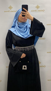 Ensemble kimono sous robe luxury emna abaya hijeb hijab tunique jilbeb mode modeste fashion qalam dress boutique musulmane femme voilées hijab france robe abaya blanche