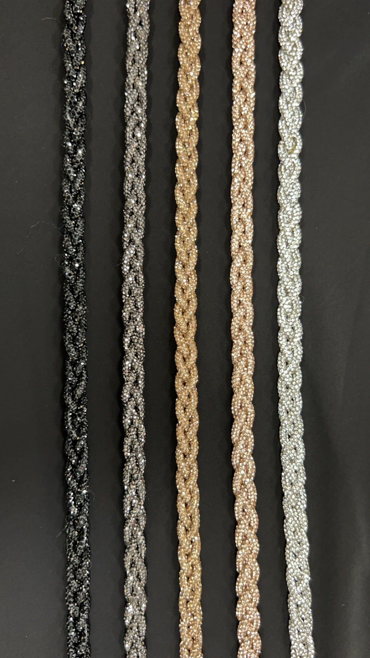 Ceinture tressée à strass