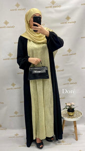 Fond de robe pailleté sans manches abaya hijeb hijab tunique jilbeb mode modeste fashion qalam dress boutique musulmane femme voilées hijab france robe abaya blanche