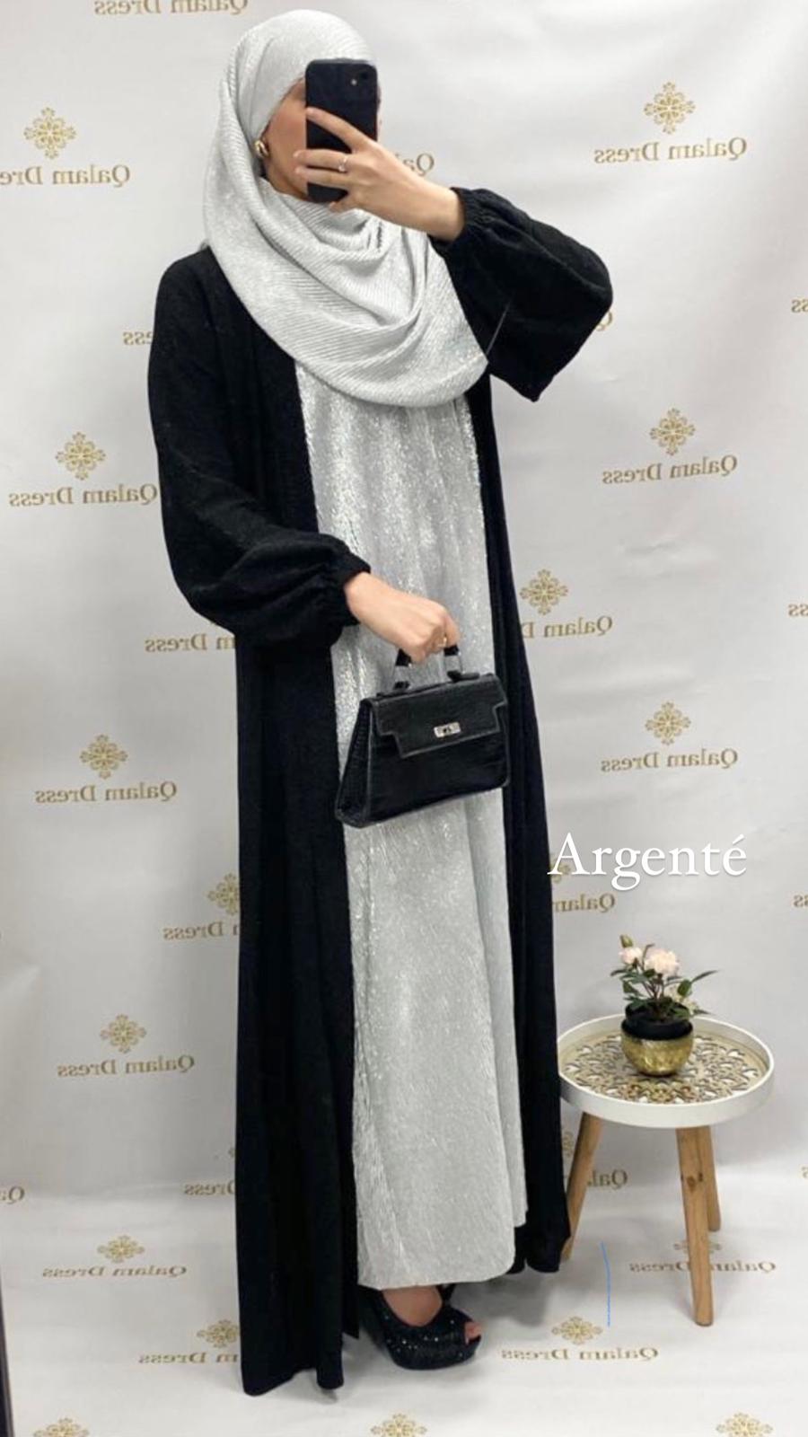 Robe du Soir SANAA Bleu Marine - Robe Evasé - Qalam Dress – Qalam Dress -  Tendance Hijab