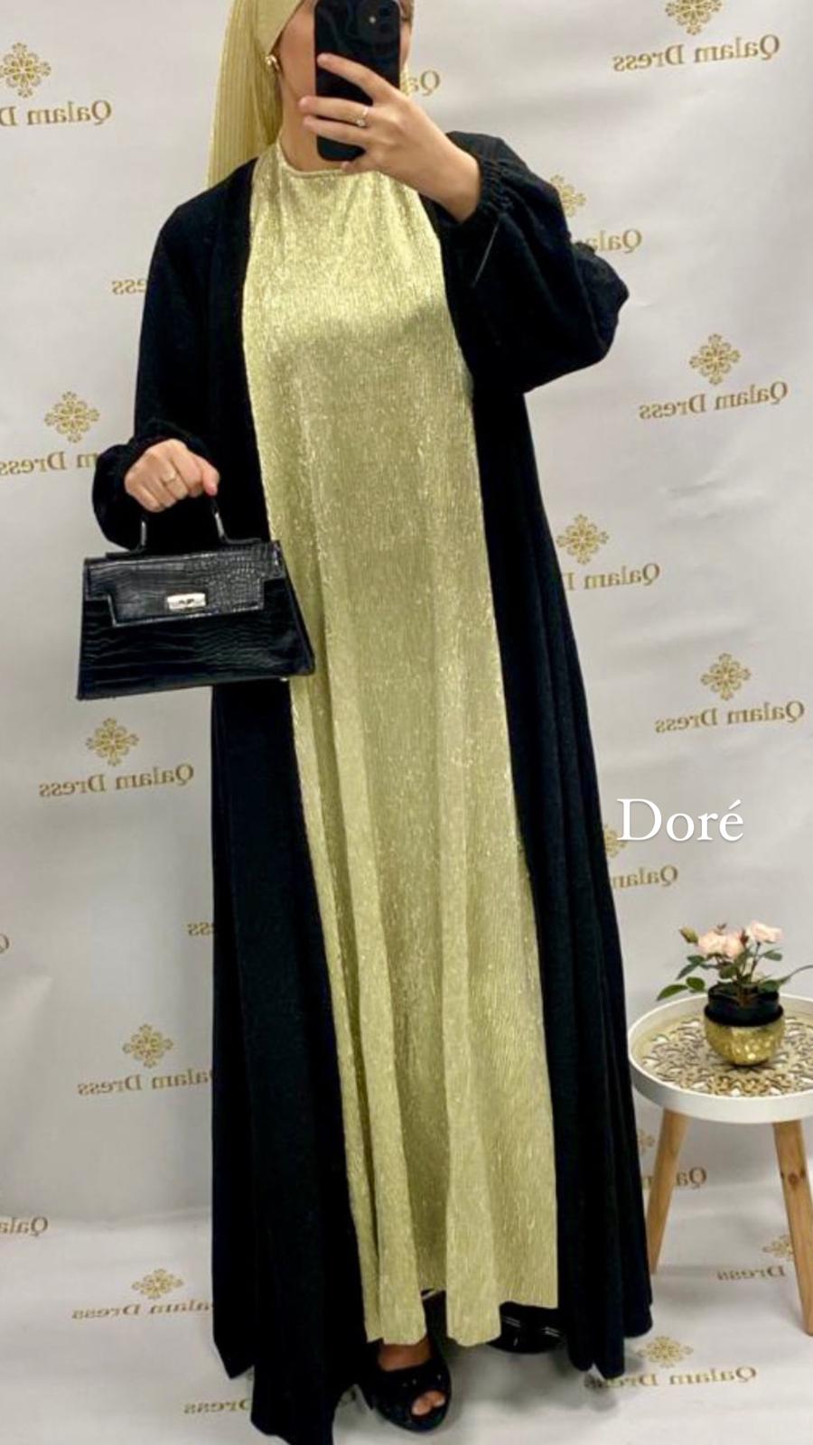 Fond de robe pailleté sans manches abaya hijeb hijab tunique jilbeb mode modeste fashion qalam dress boutique musulmane femme voilées hijab france robe abaya blanche