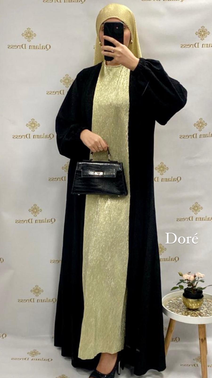 Fond de robe pailleté sans manches abaya hijeb hijab tunique jilbeb mode modeste fashion qalam dress boutique musulmane femme voilées hijab france robe abaya blanche