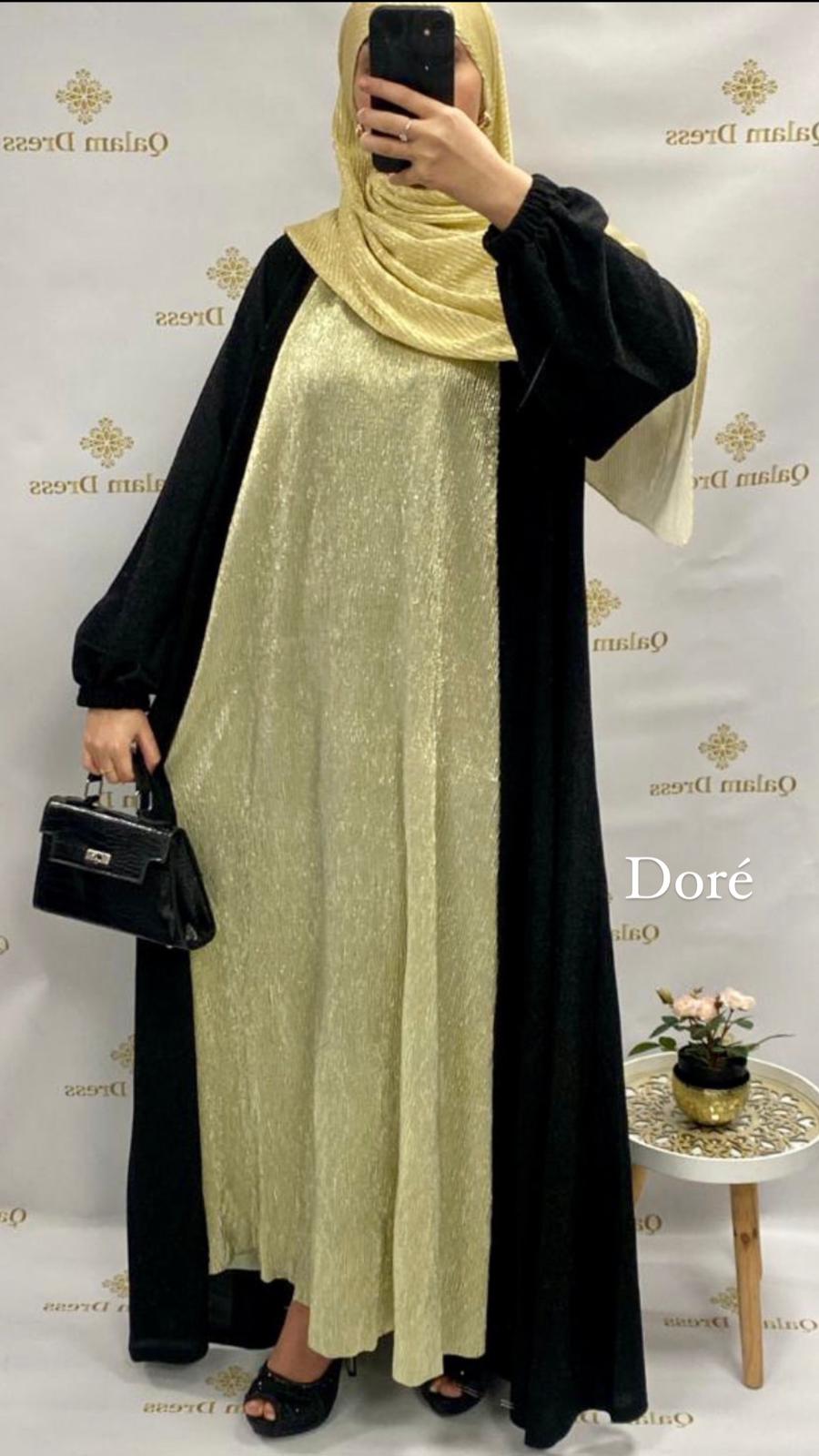 Fond de robe pailleté sans manches abaya hijeb hijab tunique jilbeb mode modeste fashion qalam dress boutique musulmane femme voilées hijab france robe abaya blanche