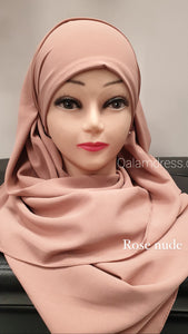 Hijab voile à enfiler soie de medine bonnet invisible tendance  brillant mastour mastoura modest fashion abaya hijeb hijab tunique jilbeb mode modeste fashion qalam dress boutique musulmane femme voilées hijab france robe abaya blanche