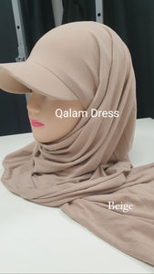 Hijab à enfiler avec casquette integré visiere mode modeste voile tendance brillant mastour mastoura modest fashion abaya hijeb hijab tunique jilbeb mode modeste fashion qalam dress boutique musulmane femme voilées hijab france robe abaya blanche