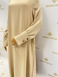 Jilbeb ensemble Khimar abaya tenue de prière mastour bouton dore long boutique femme musulmane
