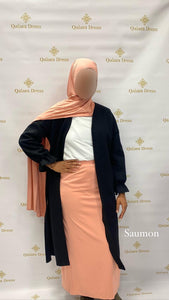 Jupe droite abaya hijeb hijab tunique jilbeb mode modeste fashion qalam dress boutique musulmane femme voilées hijab france robe abaya blanche