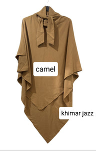 Khimar a enfiler en jazz couleur camel tendance mode modeste 