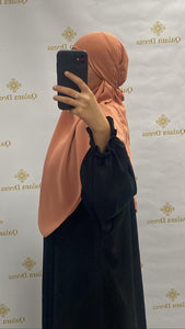 khimar court soie de médine jilbeb abaya hijeb hijab tunique jilbeb mode modeste fashion qalam dress boutique musulmane femme voilées hijab france robe abaya blanche