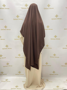 Khimar hijab carree soie de medine jilbeb marron nouveau modele couleur boutique femmes musulmanes mode 