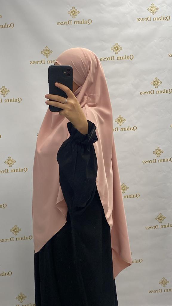 Khimar long soie de medine jilbeb ramadan Hijab abaya hijeb hijab tunique jilbeb mode modeste fashion qalam dress boutique musulmane femme voilées hijab france robe abaya blanche