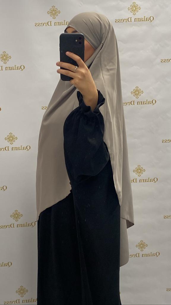 Khimar long soie de medine jilbeb ramadan Hijab abaya hijeb hijab tunique jilbeb mode modeste fashion qalam dress boutique musulmane femme voilées hijab france robe abaya blanche