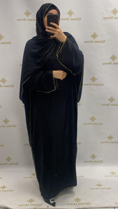 Abaya bande blanche lin avec poches mode modste hijab mariage abaya hijeb hijab tunique jilbeb mode modeste fashion qalam dress boutique musulmane femme voilées hijab france robe abaya blanche