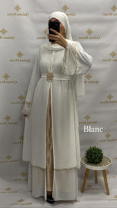 Kimono Aicha manches évasé abaya hijeb hijab tunique jilbeb mode modeste fashion qalam dress boutique musulmane femme voilées hijab france robe abaya blanche
