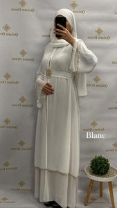 Kimono Aicha manches évasé abaya hijeb hijab tunique jilbeb mode modeste fashion qalam dress boutique musulmane femme voilées hijab france robe abaya blanche