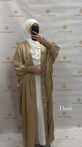 Kimono zakiya satiné manches papillon abaya hijeb hijab tunique jilbeb mode modeste fashion qalam dress boutique musulmane femme voilées hijab france robe abaya blanche