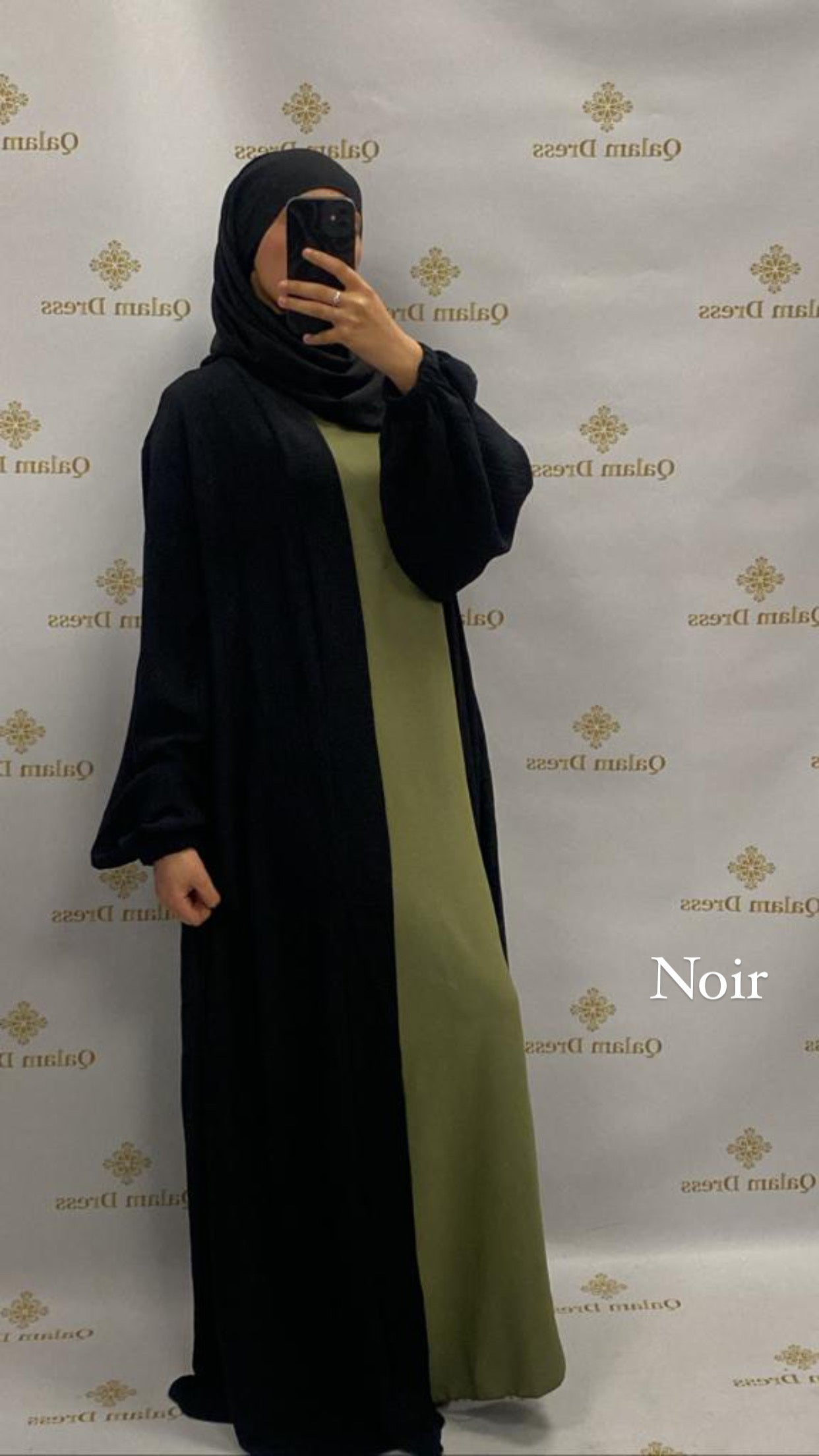Kimono jazz long manches bouffantes large mastour mastoura modest fashion abaya hijeb hijab tunique jilbeb mode modeste fashion qalam dress boutique musulmane femme voilées hijab france robe abaya blanche