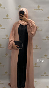 Kimono jazz long manches bouffantes large mastour mastoura modest fashion abaya hijeb hijab tunique jilbeb mode modeste fashion qalam dress boutique musulmane femme voilées hijab france robe abaya blanche