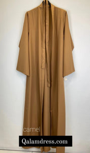 Maxi kimono grande de taille alyah camel marron fonce tendance hijab mode modeste boutique de femmes musulmanes 