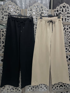 pantalon palazzo jogging noir beige élastique extensible large long mastour hijab boutique femmes musulmanes 